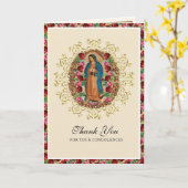 Carte Vierge religieuse Marie Guadalupe Funérailles cath (Fleur jaune)