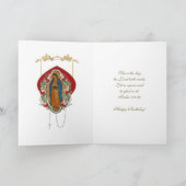 Carte Vierge religieuse Marie Guadalupe Rose espagnole (Intérieur)