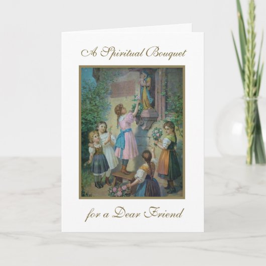 Carte Vierge religieuse Marie Prières spirituelles de bo (Devant)