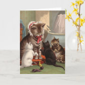 Carte vierge - série vilaine de chat - chats de (Fleur jaune)