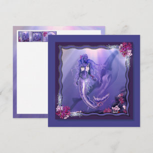 Carte vierge Sirène Océan Violet