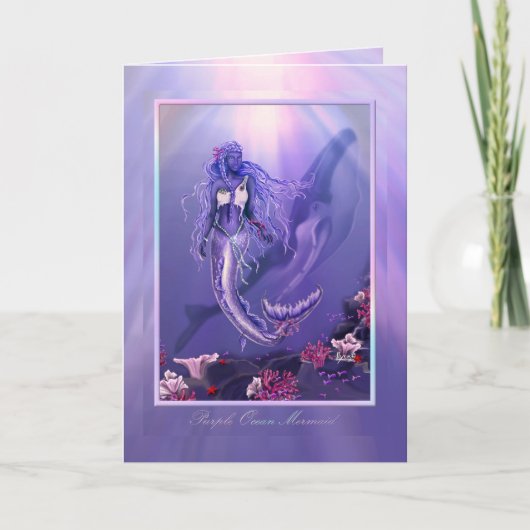 Carte vierge Sirène Océan Violet (Devant)