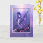 Carte vierge Sirène Océan Violet (Fleur jaune)
