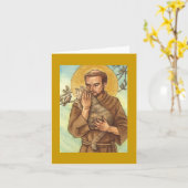 carte vierge St Francis de note et chat (Fleur jaune)