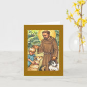 carte vierge St Francis de note et chiens (Fleur jaune)