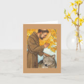 carte vierge St Francis de note et loup (Fleur jaune)
