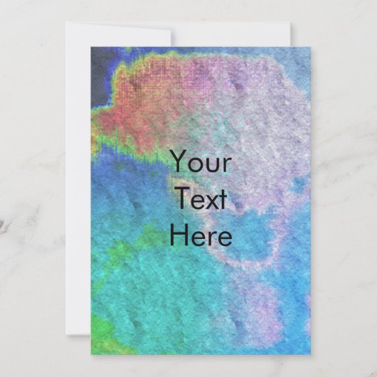 Carte vierge tie-dye aquarelle colorée (Devant)