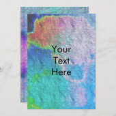 Carte vierge tie-dye aquarelle colorée (Devant / Derrière)