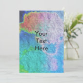 Carte vierge tie-dye aquarelle colorée (Debout devant)