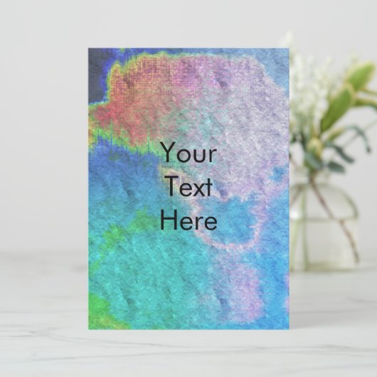 Carte vierge tie-dye aquarelle colorée (Debout devant)