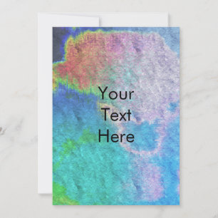 Carte vierge tie-dye aquarelle colorée 