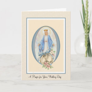 Carte Vierge traditionnelle catholique Mariage Marie