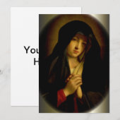 Carte Vierge triste Marie aux mains pliées (Devant / Derrière)