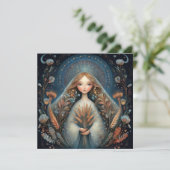 Carte Vierge Vierge Zodiaque Astrologie Céleste Annivers (Debout devant)
