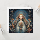 Carte Vierge Vierge Zodiaque Astrologie Céleste Annivers (Devant/Arrière en situation)