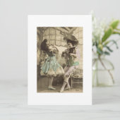 Carte vierge vintage d'invitation de menuet de (Debout devant)