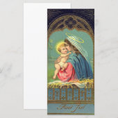 Carte Vierge vintage et Noël de l'enfant (Devant / Derrière)
