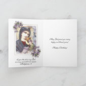 Carte Vierge Vintage religieuse Marie Jésus-Ange (Intérieur)