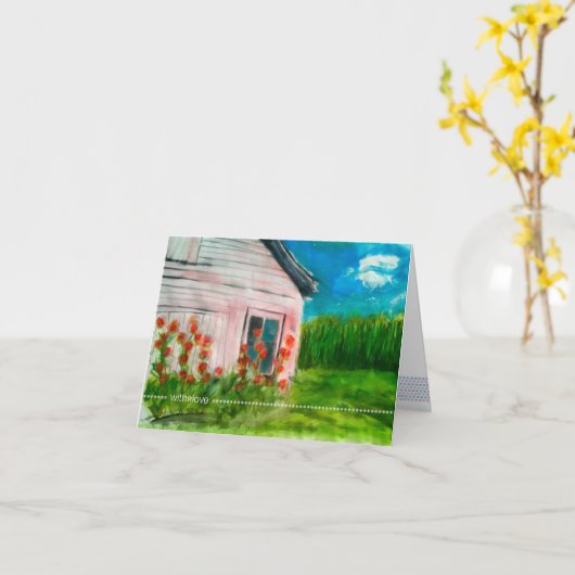 carte vierge with*love_folded de note (Fleur jaune)