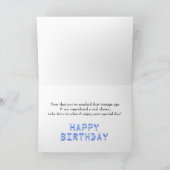 Carte Vieux anniversaire Chevy en bleu. (Intérieur)