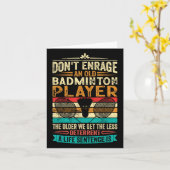 Carte Vieux Champion de Badminton - Ne Les Enrage Pas (Fleur jaune)