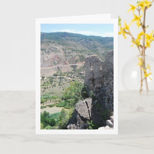 Carte Vieux château de Domeño, Valence, Espagne, Espagno (Fleur jaune)