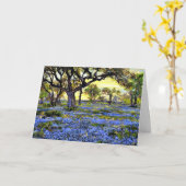 Carte Vieux chêne vivant et bleuets (Fleur jaune)