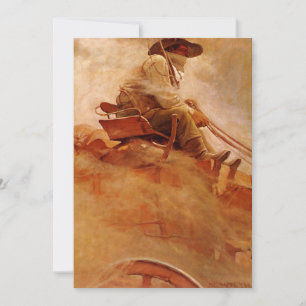 Carte Vieux Cowboys, Le Chariot de minerai par NC Wyeth