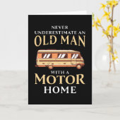 Carte Vieux Homme avec un Cadeau Drôle de Camping-Car Mo (Fleur jaune)