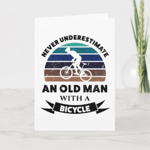 Carte Vieux homme avec vélo drôle cadeau papa