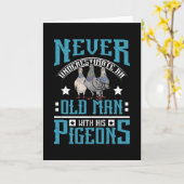 Carte Vieux Homme Racing Pigeons (Fleur jaune)