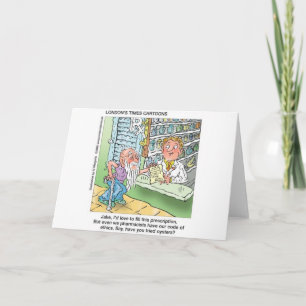 Carte Vieux Monsieur & La Pharmacie Cadeaux de Dessin An