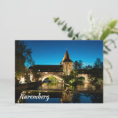 Carte Vieux pont médiéval la nuit à Nuremberg (Debout devant)