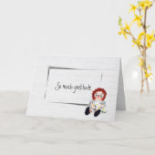 Carte Vieux Rag poupée Gratitude (Fleur jaune)