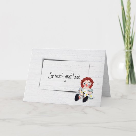 Carte Vieux Rag poupée Gratitude (Devant)