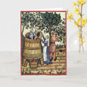 Carte Vieux raisins de cueillette de vignoble (Fleur jaune)