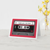 Carte Vieux Ruban Cassette Mixte Rouge et Noir Old Skool (Fleur jaune)