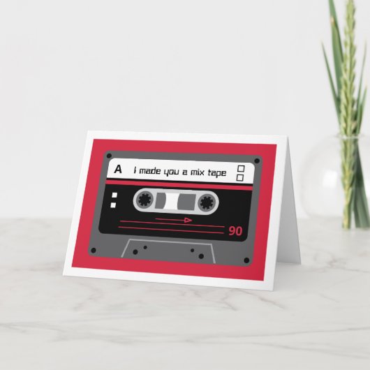 Carte Vieux Ruban Cassette Mixte Rouge et Noir Old Skool (Devant)