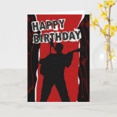 Carte Vieux style punk de joyeux anniversaire (Fleur jaune)