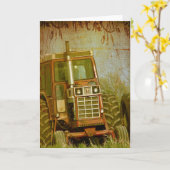 Carte Vieux tracteur (Fleur jaune)