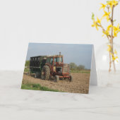 Carte Vieux tracteur (Fleur jaune)