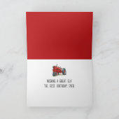 Carte Vieux tracteur Red Farm pour anniversaire (Intérieur)
