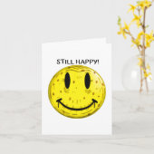 CARTE VIEUX VISAGE HEUREUX. ANCIEN MAIS ENCORE HEUREUX (Fleur jaune)