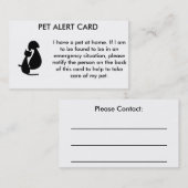 Carte vigilante d'animal familier (Devant / Derrière)