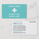 Carte vigilante d'identification et de GLACE (Devant / Derrière)