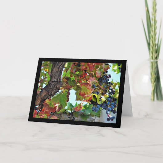 Carte Vigne rouge rustique (Devant)