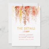 Carte Vignes automnales Informations sur le mariage (Devant)