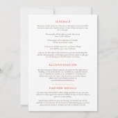 Carte Vignes automnales Informations sur le mariage (Dos)