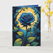 Carte Vignes Roses bleues 3 (Fleur jaune)