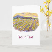 Carte Vignoble à l'aquarelle (Fleur jaune)